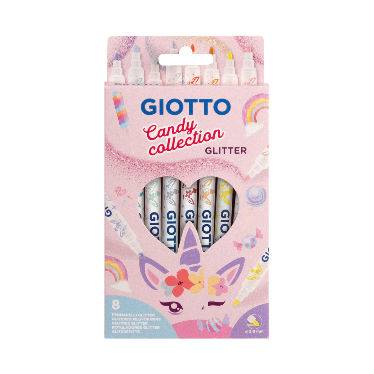 GIOTTO Turbo Glitter Candy Collection (ปากกาเมจิกกากเพชรสีพาสเทล)
